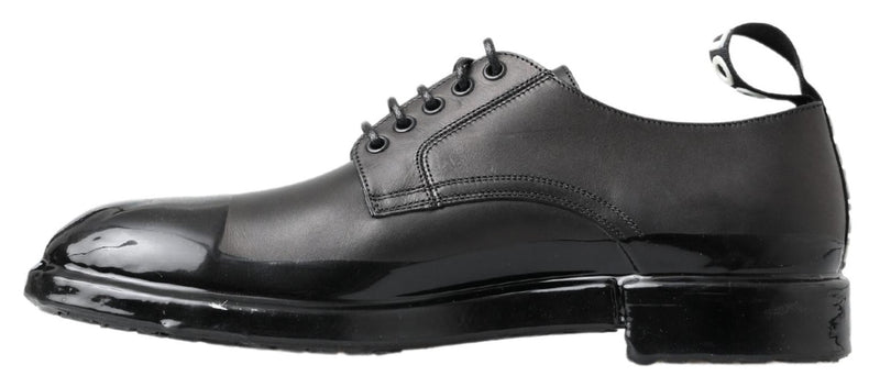 Elegantes zapatos de cuero Derby Lace-Up en negro