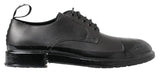 Elegantes zapatos de cuero Derby Lace-Up en negro