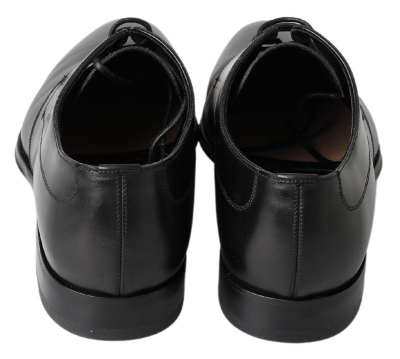 Classic Black Leather Derby Shoes