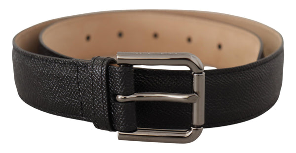 Ceinture en cuir noir élégant avec boucle en métal