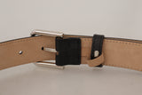 Sleek Black Authentic Leather Belt