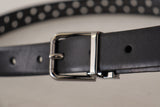 Ceinture en cuir noir élégant avec boucle en métal