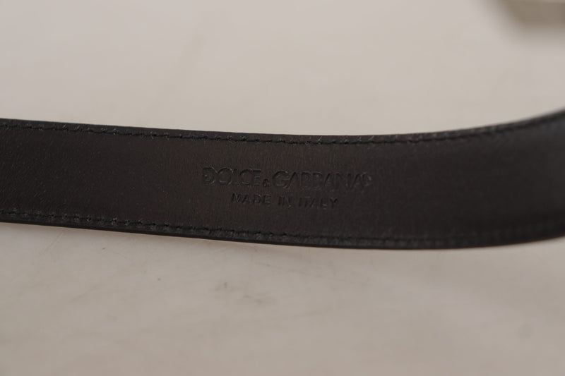 Ceinture en cuir noir élégant avec boucle en métal