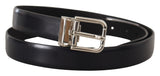 Elegant Leather Belt with Metal Buckle