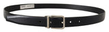 Elegant Leather Belt with Metal Buckle