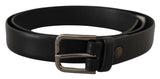 Ceinture classique en cuir noir élégant