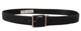 Ceinture en cuir noir élégant avec boucle en métal