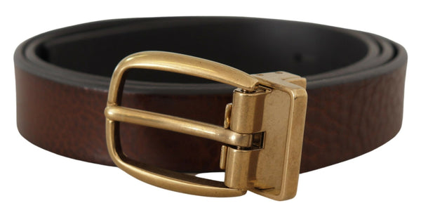 Ceinture en cuir marron élégant avec boucle de logo