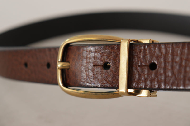 Ceinture en cuir marron élégant avec boucle de logo