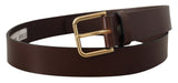 Ceinture en cuir brun foncé élégant