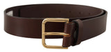 Elegant Dark Brown Leather Belt