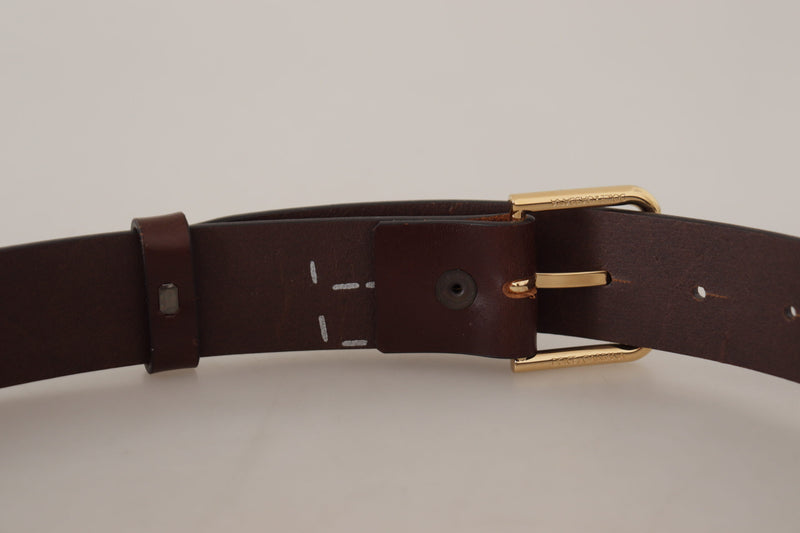 Ceinture en cuir brun foncé élégant