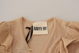 Cardigan anteriore aperto chic beige a manica lunga