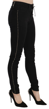 Chic Mid Taist Skinny Black Denim