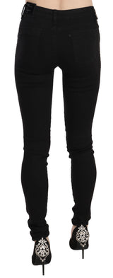 Chic Mid Taille Skinny Black Denim