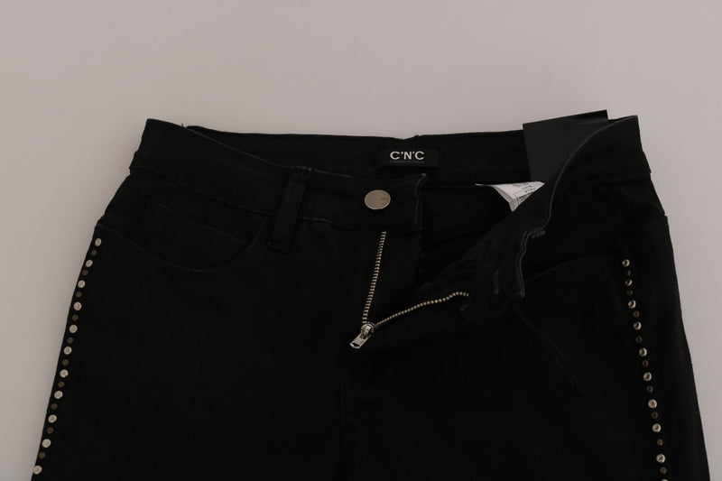 Chic Mid Waist Skinny Black denim