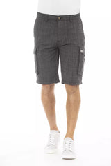 Schicke schwarze Baumwoll -Cargo -Shorts