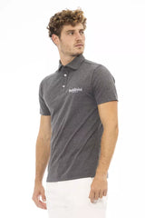 Polo logo ricamato grigio chic