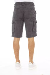 Schicke schwarze Baumwoll -Cargo -Shorts