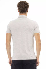 Gray Cotton Men Polo