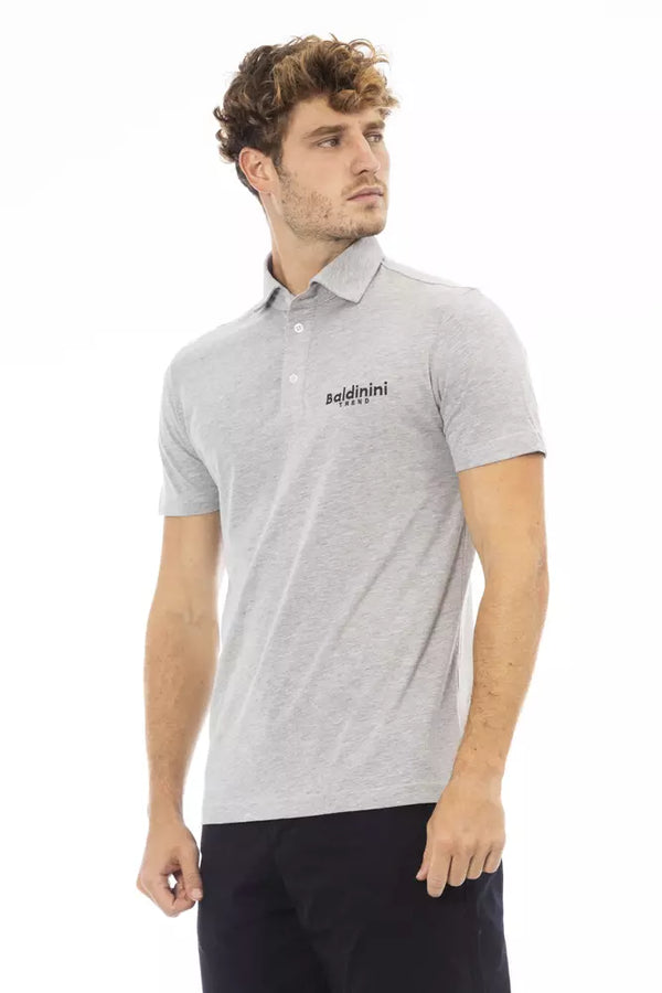 Chic Grey Sticked Polo - exquisite Baumwolle