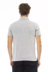 Chic Grey Sticked Polo - exquisite Baumwolle