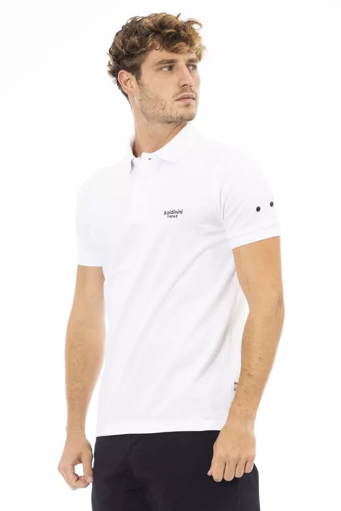 Polo en coton brodé noir élégant