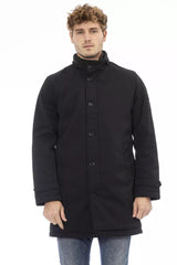 Veste en poly noir élégant avec monogramme