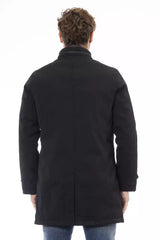 Elegante chaqueta de poli negro con monograma