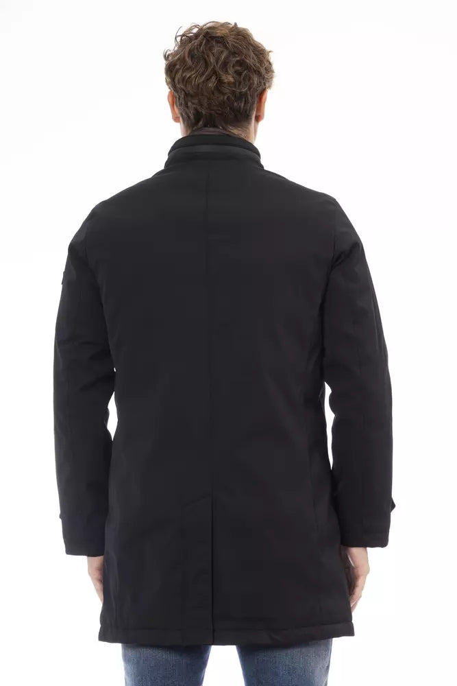 Veste en poly noir élégant avec monogramme