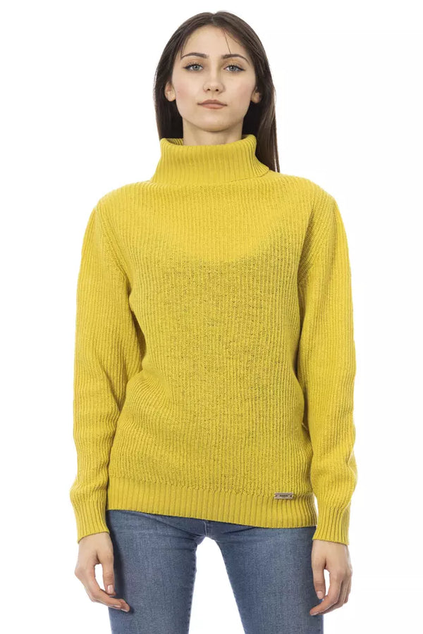 Eleganter gelber Rollkragenpullover