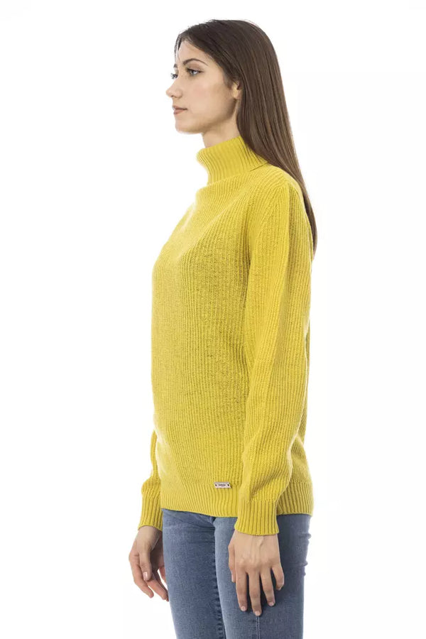 Eleganter gelber Rollkragenpullover