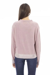 Maglione monogramma dell'equipaggio chic a colpa in rosa