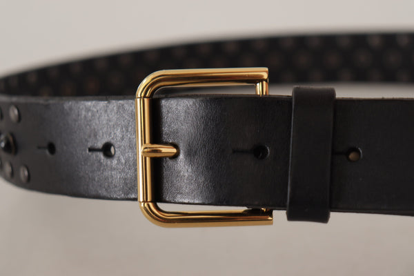 Elegant Leather Belt with Logo Engraved Buckle