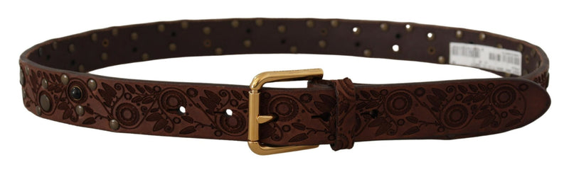 Ceinture en cuir élégante avec boucle gravée