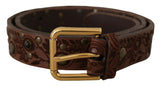 Elegant Leather Belt with Engraved Buckle