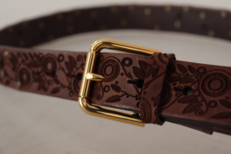 Ceinture en cuir élégante avec boucle gravée