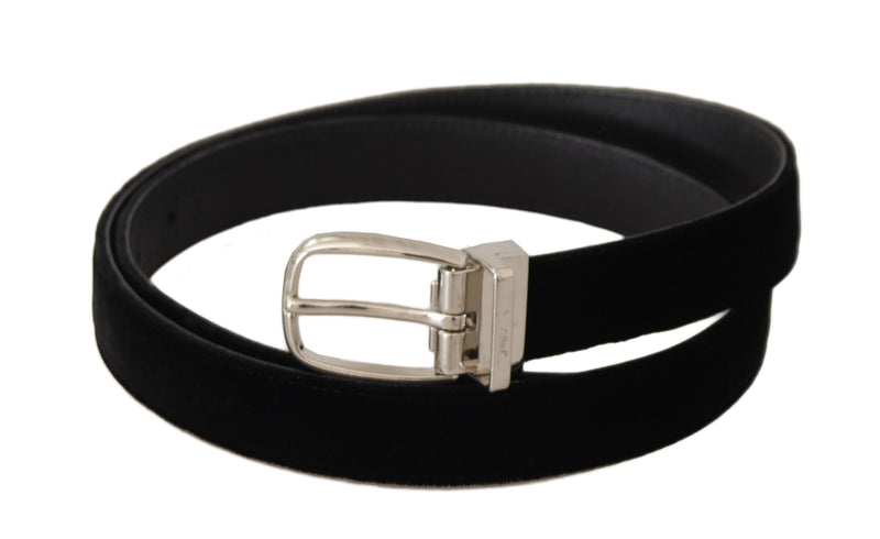 Ceinture noire en velours élégant avec boucle de logo