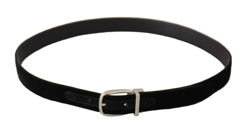 Ceinture noire en velours élégant avec boucle de logo