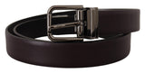 Ceinture en cuir brun foncé élégant