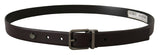 Ceinture en cuir brun foncé élégant