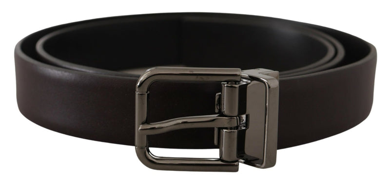 Ceinture en cuir brun foncé élégant