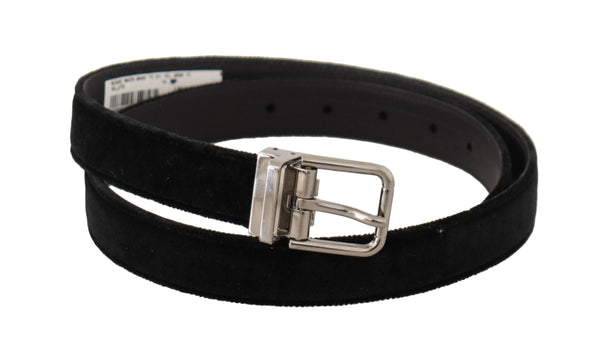 Elegant Black Velvet Designer Belt