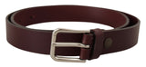 Ceinture en cuir luxe marron avec boucle en métal