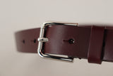 Ceinture en cuir luxe marron avec boucle en métal