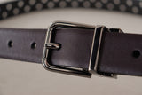 Ceinture en cuir violet foncé élégant