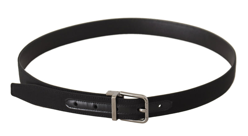 Ceinture en cuir noir élégant avec boucle en métal