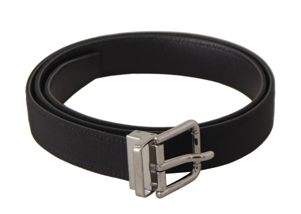 Ceinture en cuir noir élégant avec boucle en métal