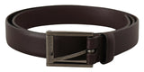 Ceinture en cuir brun foncé élégant