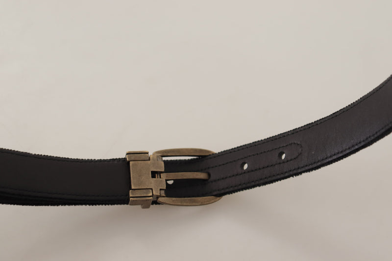 Eleganter schwarzer Leder -Designergürtel